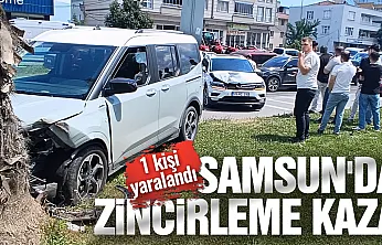 Çarşamba'da 3 aracın karıştığı kazada 1 kişi yaralandı