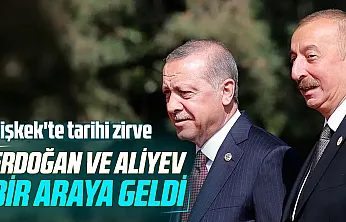 Cumhurbaşkanı Erdoğan, ŞİÖ Zirvesi için bulunduğu Bişkek'te Aliyev ile görüştü