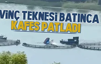 Derbent Barajı'nda vinç teknesi suya gömüldü