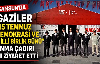 Gaziler, 15 Temmuz anma çadırını ziyaret etti