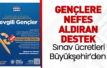 Gençlere nefes aldıran destek : Sınav ücretleri Büyükşehir'den