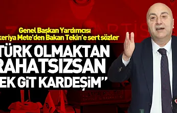 Genel Başkan Yardımcısı Zekeriya Mete'den Bakan Tekin'e sert sözler 'Türk olmaktan rahatsızsan çek git kardeşim'