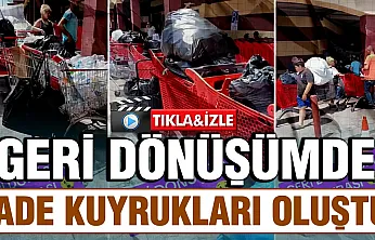 Geri dönüşüm iade makinesi önünde uzun kuyruk: 'Toplumun geldiği nokta içler acısı'