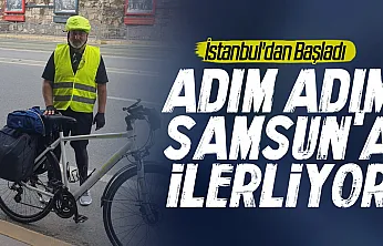 Gurbetçi bisikletçi Metin Mert Samsun yolunda Tosya'ya ulaştı