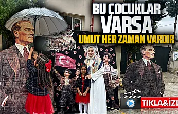 Hatay'da 29 Ekim'de minik öğrenciden duygulandıran Atatürk hassasiyeti