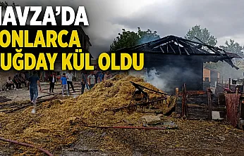 Havza'da ambar yangını 7 ton buğday ve tarım aletleri kül oldu