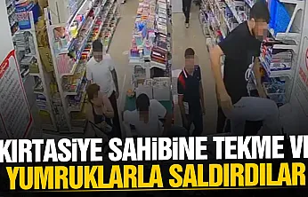 Kırtasiye sahibine tekme ve yumruklarla saldırdılar