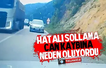 Kör noktada şerit ihlali kameralara yansıdı