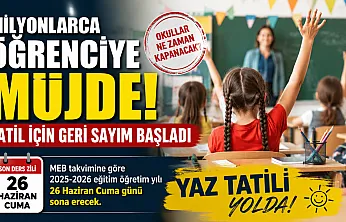 Okulların kapanış tarihi belli oldu