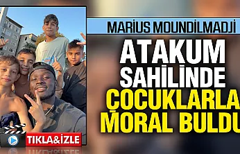 Sakatlanan Marius Mouandilmadji, Atakum sahilinde çocuklarla vakit geçirdi