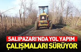 Salıpazarı'nda Yol Yapım Çalışmaları Sürüyor