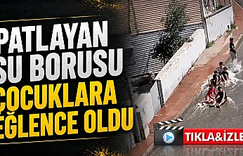 Samsun Canik'te çocukların sulu eğlencesi