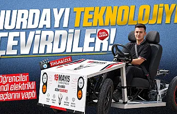 Samsun Çarşamba'da öğrenciler hurda malzemelerden elektrikli araç üretti