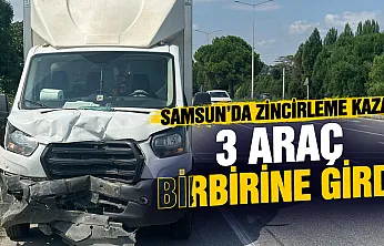 Samsun'da 3 araçlık zincirleme kaza: Trafik kısa süreliğine aksadı