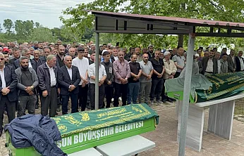 Samsun'da gözyaşları sel oldu: Kazada ölen genç çift yan yana defnedildi