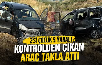Samsun'da hafif ticari araç şarampole devrildi: 2'si çocuk 5 kişi yaralandı