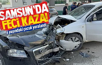 Samsun'da iki otomobil çarpıştı 3 yaralı