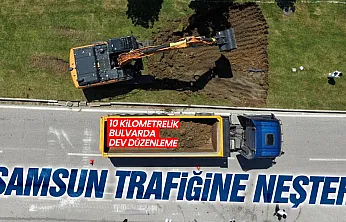 Samsun'da İsmet İnönü Bulvarı'nda ulaşım hamlesi