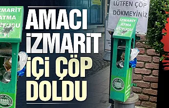 Samsun'da izmarit kutusu çöp kutusuna döndü