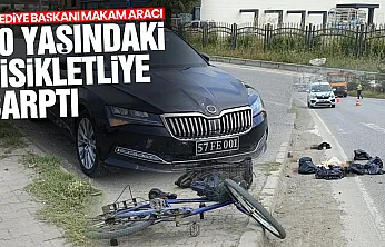 Samsun'da makam aracı dehşeti: Bisikletli yola savruldu