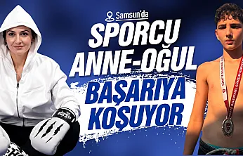 Samsun'da Milli Boksör anne oğlunu yetiştiriyor