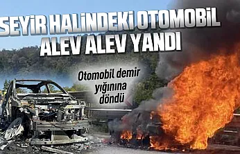 Samsun'da seyir halindeki otomobil küle döndü