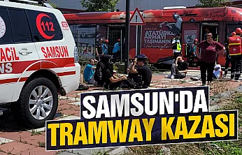 Samsun'da tramvay kazası tatbikatı
