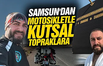 Samsun'dan motosikletle yola çıkan memur, 7 bin kilometre aşarak Mekke'ye ulaştı