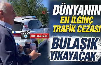 Trafik polisinden bulaşık yıkama cezası