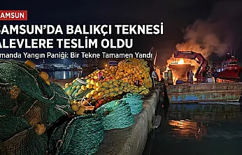 Yakakent'te Balıkçı teknesinde yangın çıktı