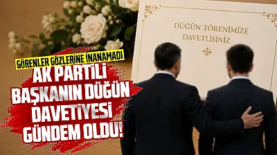AK Partili başkanın bastırdığı düğün davetiyesi olay oldu