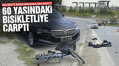 Samsun'da makam aracı dehşeti: Bisikletli yola savruldu