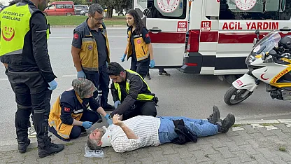 Samsun'da elektrikli bisikletten düşen sürücü yaralandı