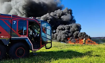 Ordu-Giresun Havalimanı'nda gerçeğini aratmayan uçak kazası tatbikatı
