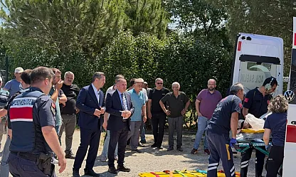 Samsun'da traktör kazasına ambulans helikopter havalandı