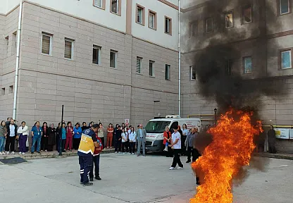 Amasya İl Sağlık Müdürlüğü'nde yangın tatbikatı