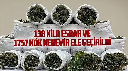 Bafra'da 138 kilo esrar ve 1757 kök kenevir ele geçirildi