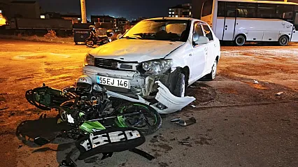 Bafra'da Otomobil ile Motosiklet çarpıştı