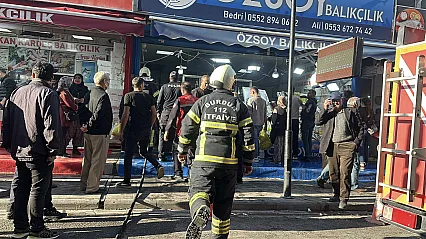 Burdur'da balıkçının bacası yandı, satışlar sürdü