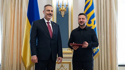 Hakan Fidan'a Kiev'de Üst Düzey Onur