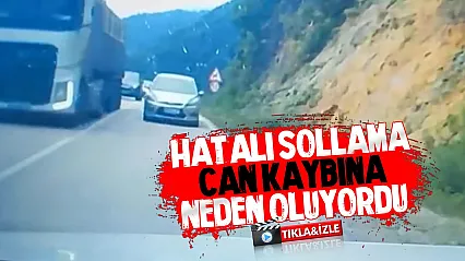 Kör noktada şerit ihlali kameralara yansıdı