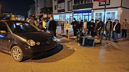 Samsun Bafra'da otomobil kuryeye çarptı