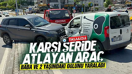 Samsun'da akıl almaz kaza, SUV ile hafif ticari araç çarpıştı