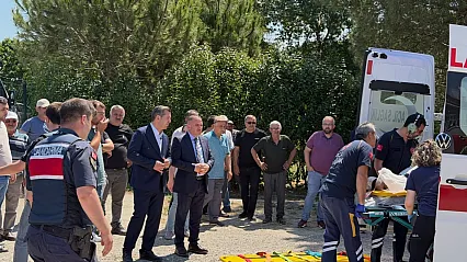 Samsun'da traktör kazasına ambulans helikopter havalandı