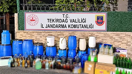 Tekirdağ'da evden 1 ton 120 litre kaçak alkol çıktı