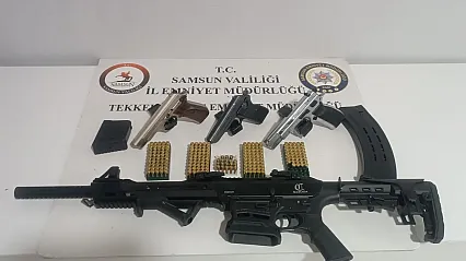 Tekkeköy'de silah operasyonu: Cephanelik ele geçirildi