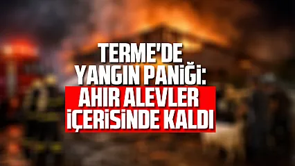 Terme'de yangın paniği: Ahır alevler içerisinde kaldı