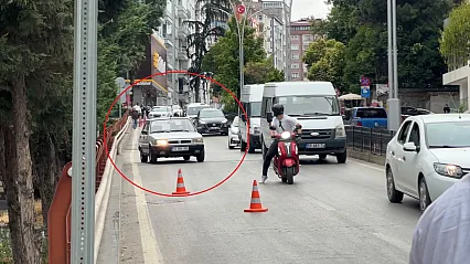 Trafik denetiminden kaçmak isterken motorize polise yakalandı