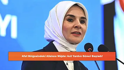 Afet Bölgesindeki Ailelere Müjde: Acil Yardım Süreci Başladı!