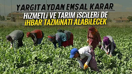 Yargıtay'dan emsal karar: Hizmetli ve tarım işçileri de ihbar tazminatı alabilecek
